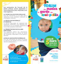 Programme du forum des modes de garde des tout-petits