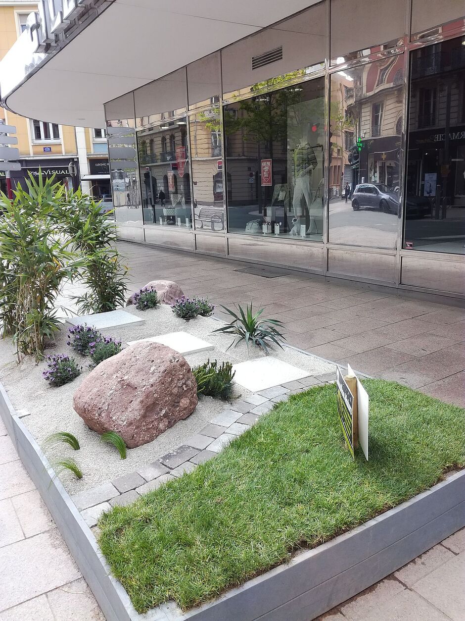 Massif de l'entreprise Jonathan Nature, Boulevard Carnot. Photo prise le 4 mai 2018. - Agrandir l'image, . 0octets (fenêtre modale)