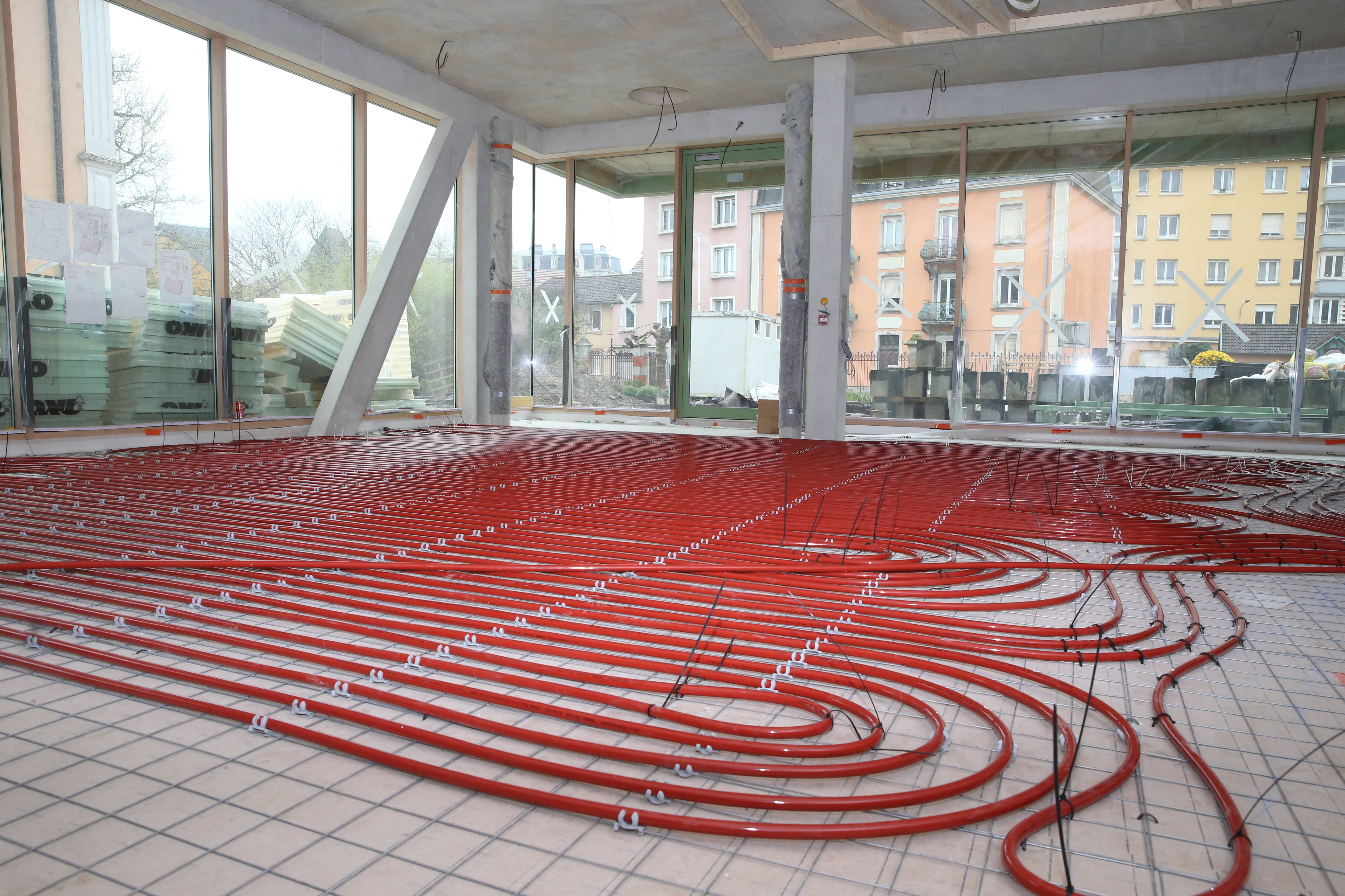 Installation de planchers chauffants